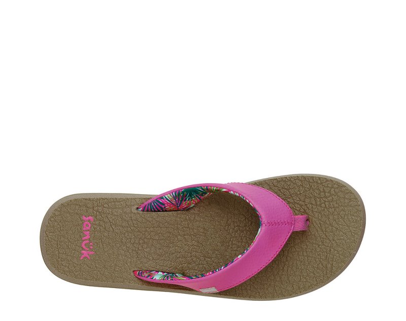 Sanuk Yoga Mat Cushioned Women's Flip Flops Pink | Canada 56OKI